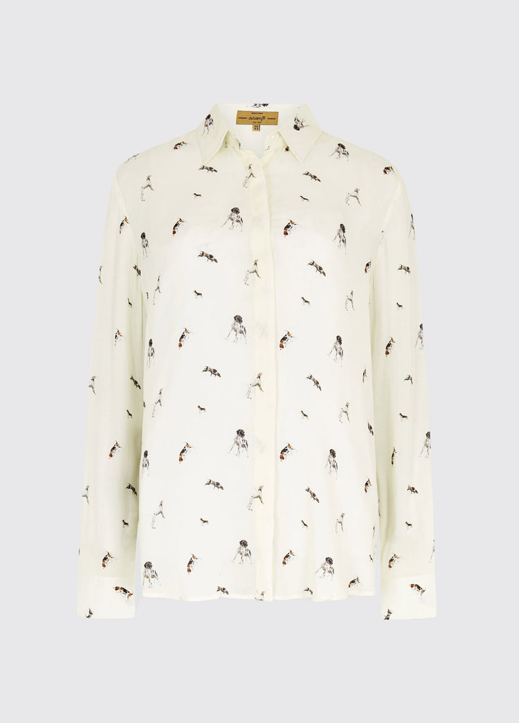 Daphne Hound Print Shirt - Cream