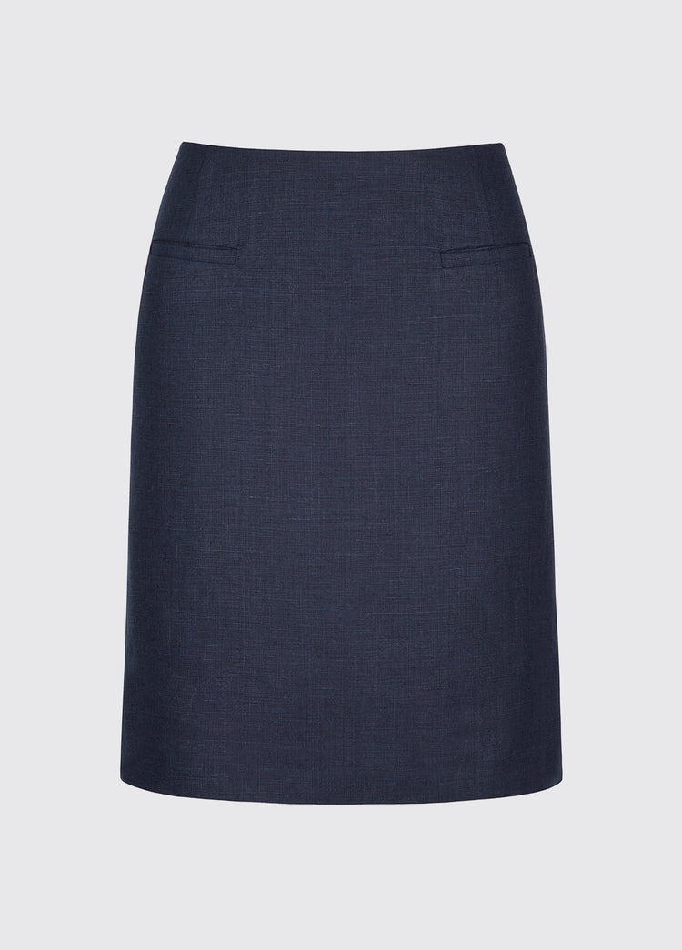 Sunflower Linen Ladies Skirt - Navy