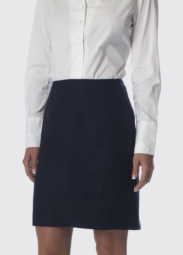 Sunflower Linen Ladies Skirt - Navy