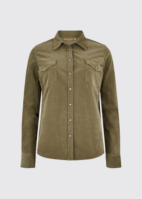 Angelica Pincord Shirt - Dusky Green