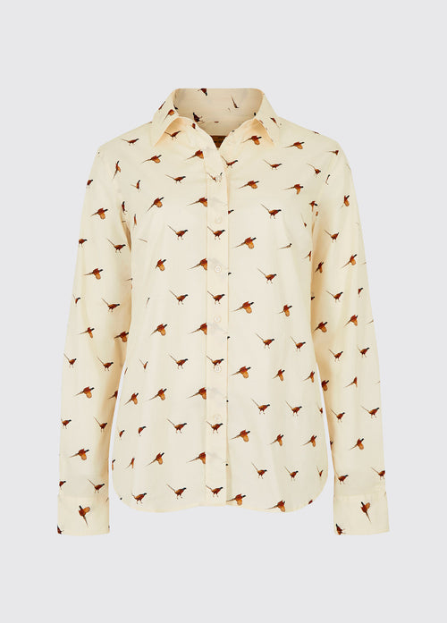 Calamint Women's Pheasant Print Shirt - Cream