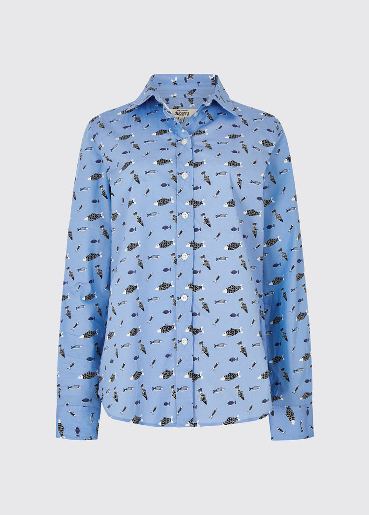 Cherryblossom Printed Shirt - Light Sky