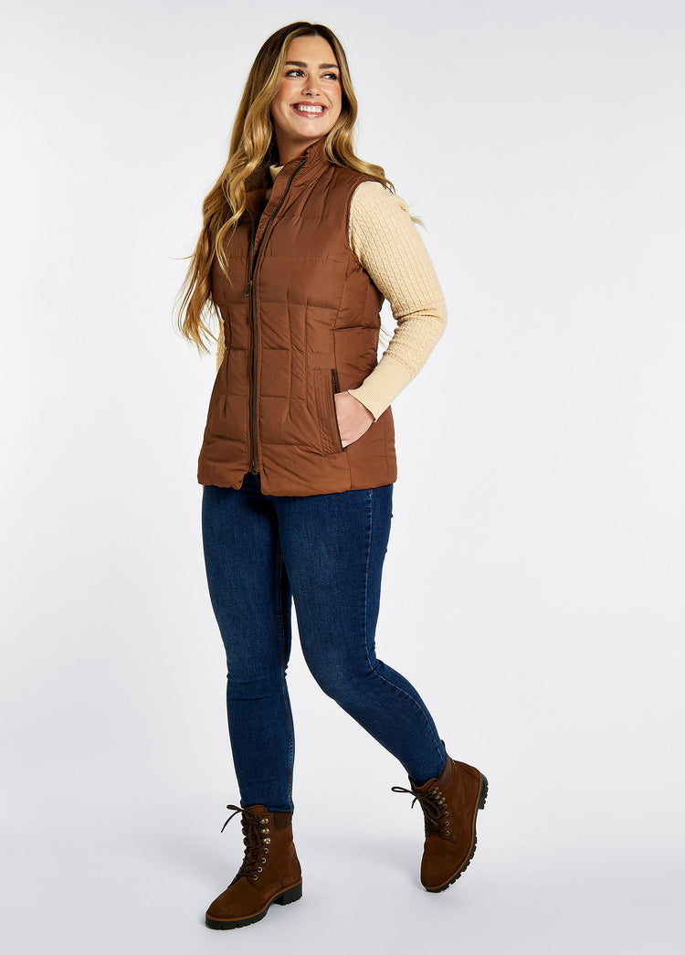 Spiddal Quilted Gilet - Walnut