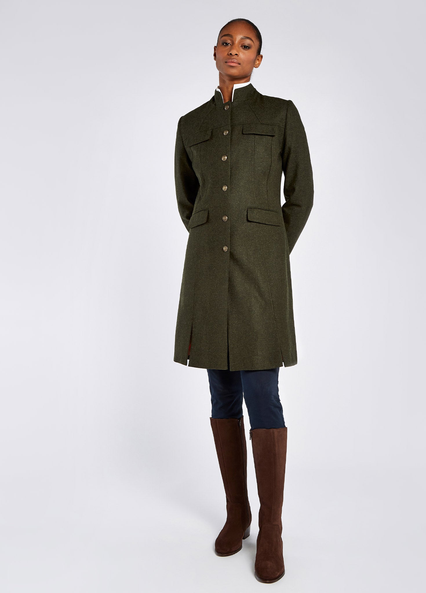 Coolepark Tweed Coat Loden - Main Image