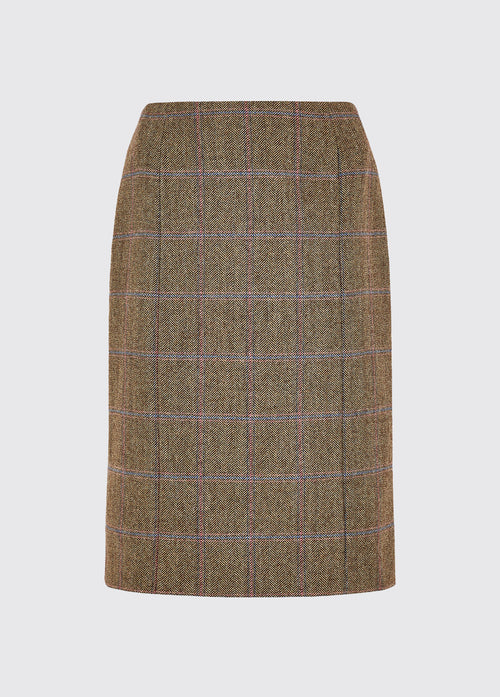 Wisteria Tweed Pencil Skirt - Woodrose