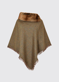 Dubarry women's Silverfir Tweed burren Poncho, coated with 100% pure wool.