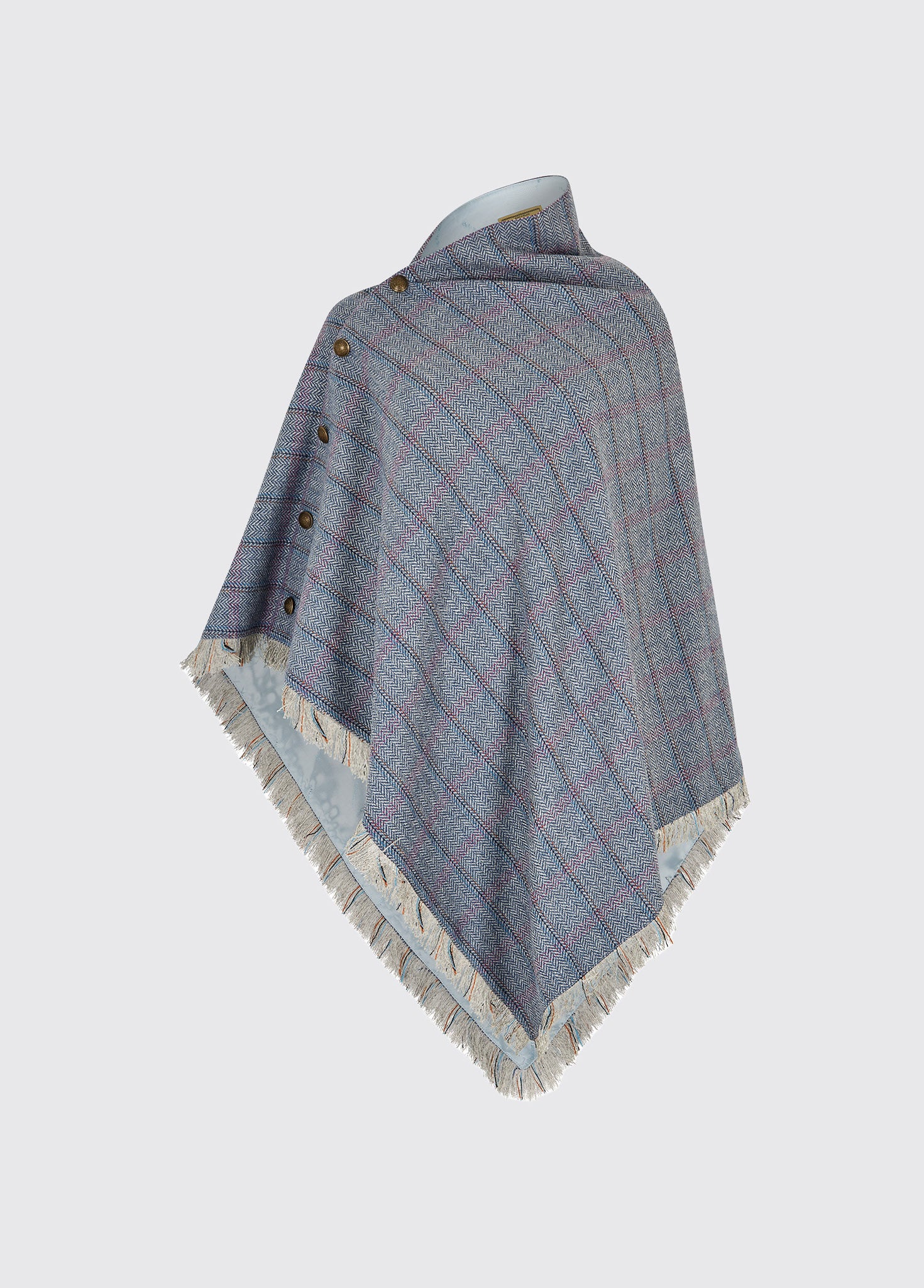 Hazelwood Tweed Poncho - Denim Haze