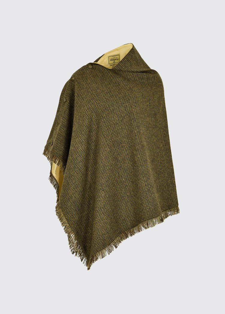 Hazelwood Tweed Poncho - Heath