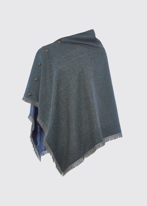 Hazelwood Tweed Poncho - Mist