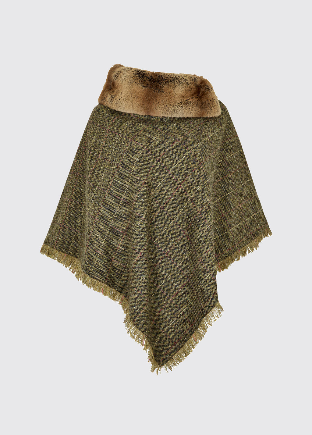 Silverfir Tweed Poncho Thistle