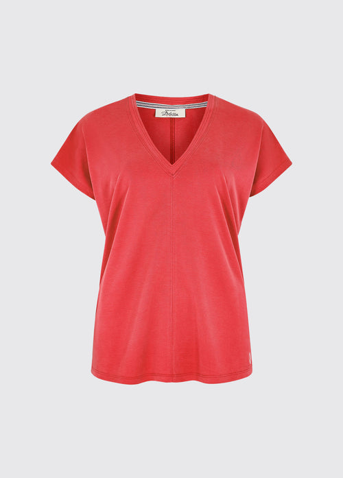 Laragh V-Neck Top - Cardinal