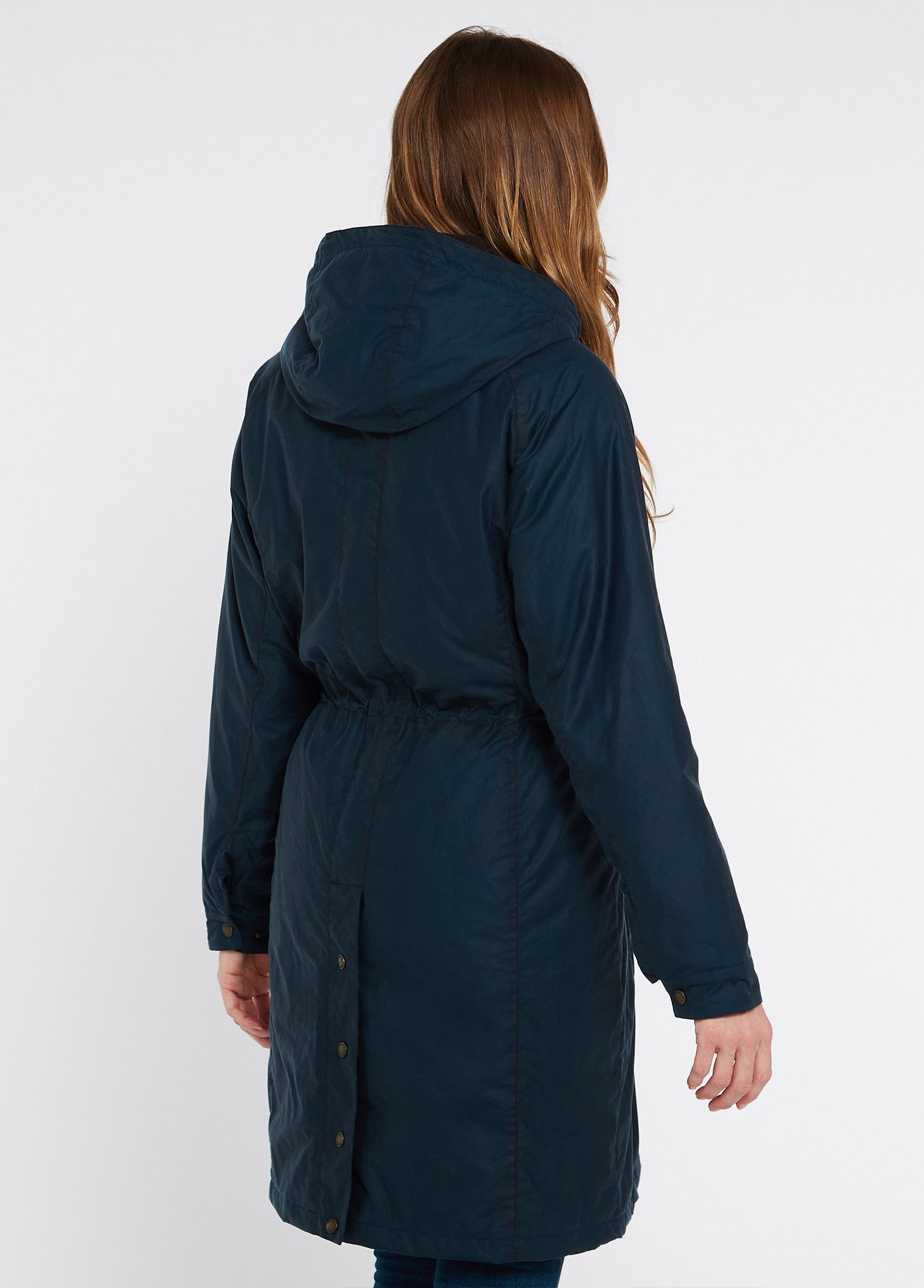 Redington Ladies Long Wax Coat Storm Blue