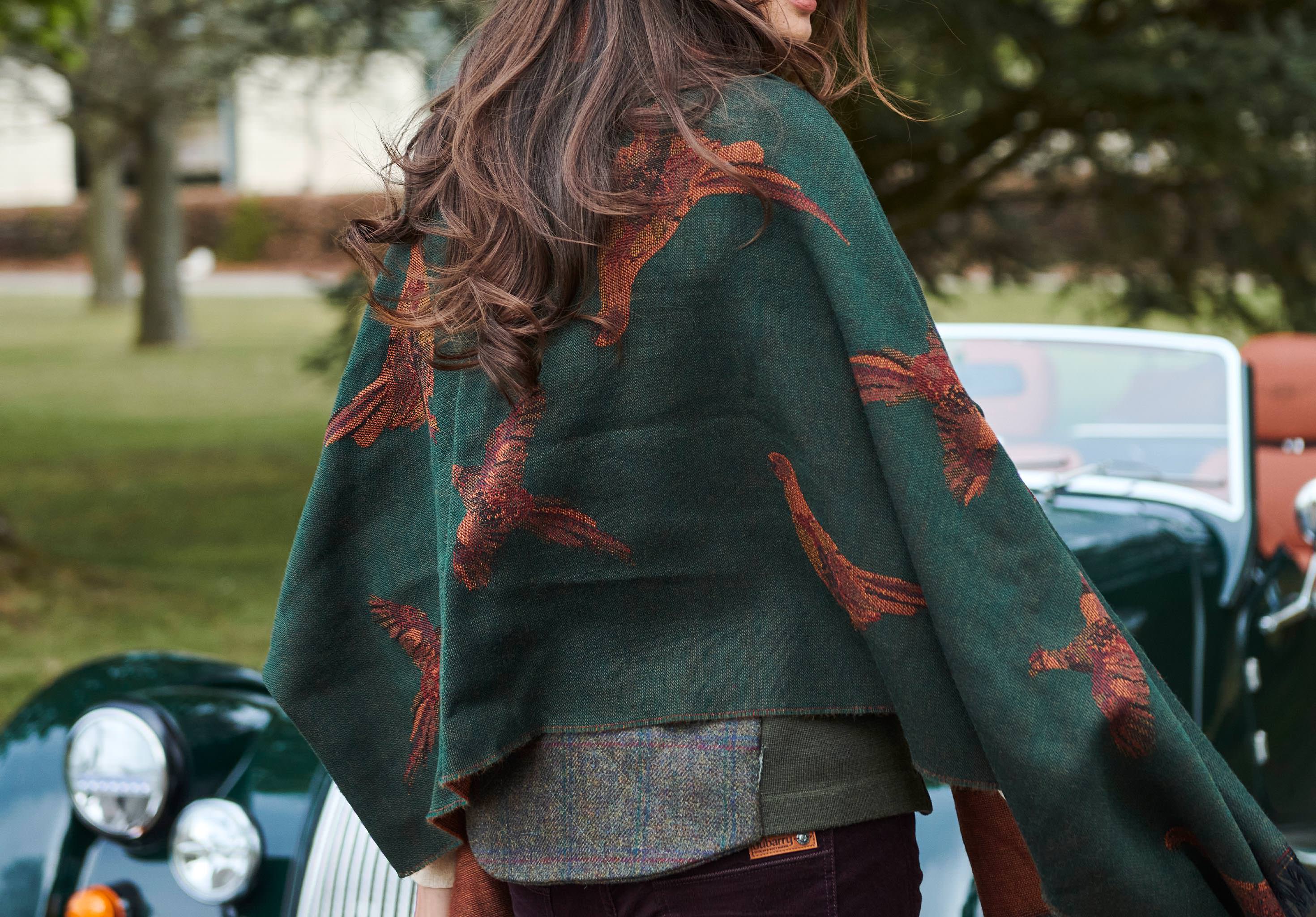 BURAERRY LONDON ウールポンチョ Birchdale Wool Stole - Ivy