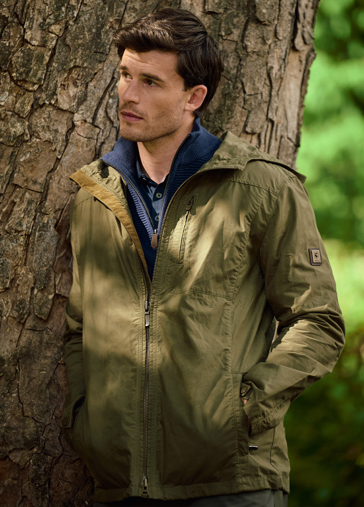 Larkfield Men's Wax Cotton Jacket - Dusky Green