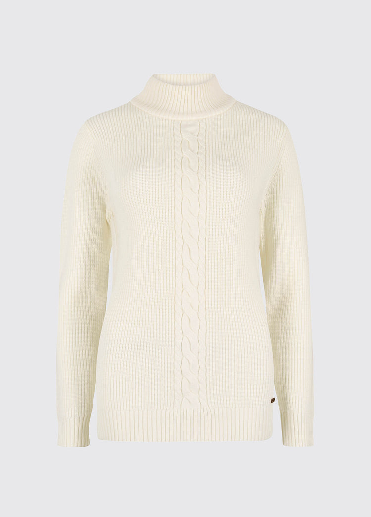 Lennon Women's sweater with mock neck - Chalk