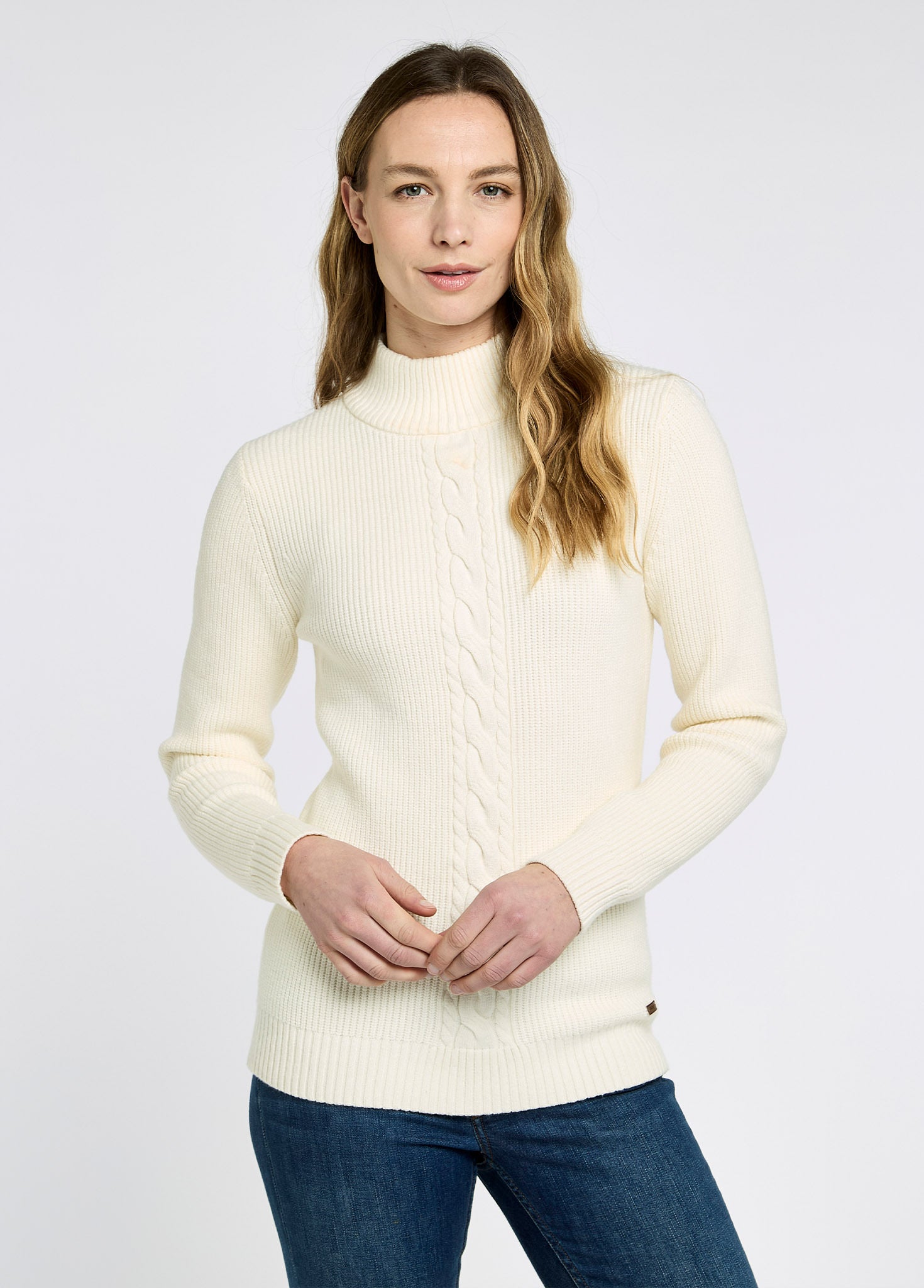 Lennon Women's sweater with mock neck Chalk - Main Image