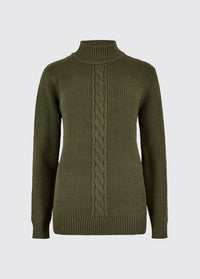 Lennon Women's sweater with mock neck - Dusky Green