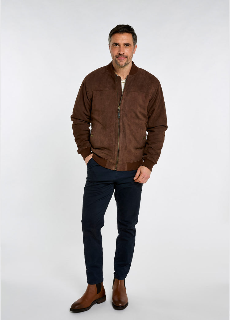 Marblehill Men’s goat suede jacket - Walnut