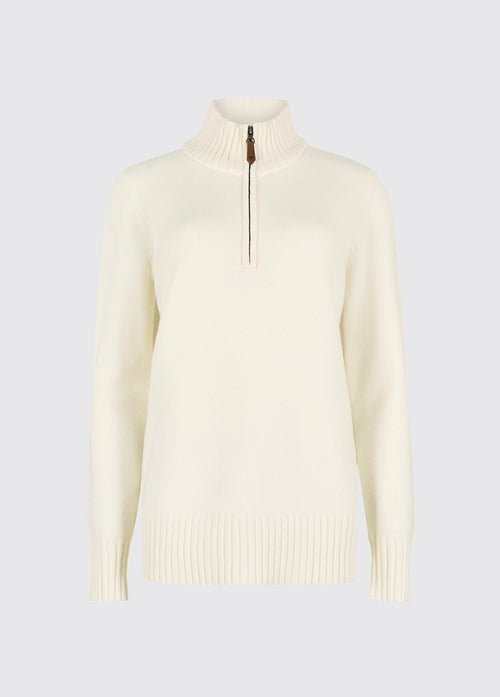 Markham Women's zip neck sweater - Chalk