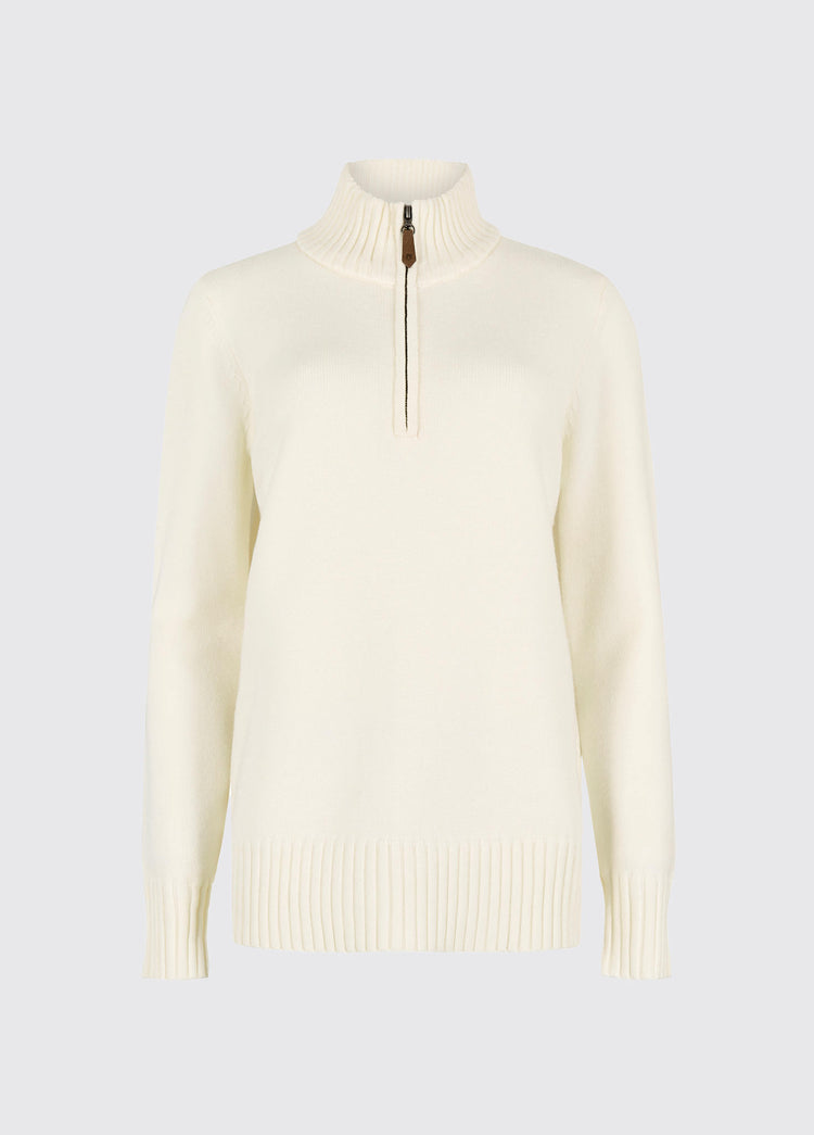 Markham Women's zip neck sweater - Chalk
