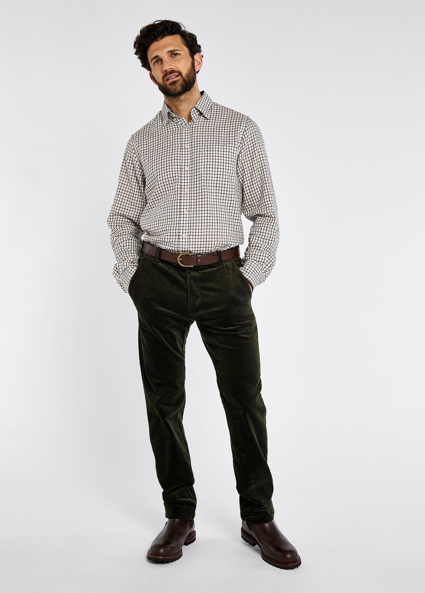 Stride Men's Corduroy Trousers 34in inseam Olive