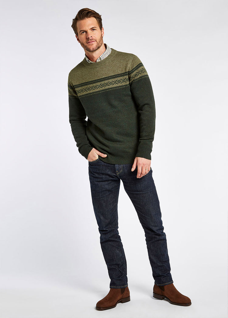 Longley Crew Neck Sweater - Olive