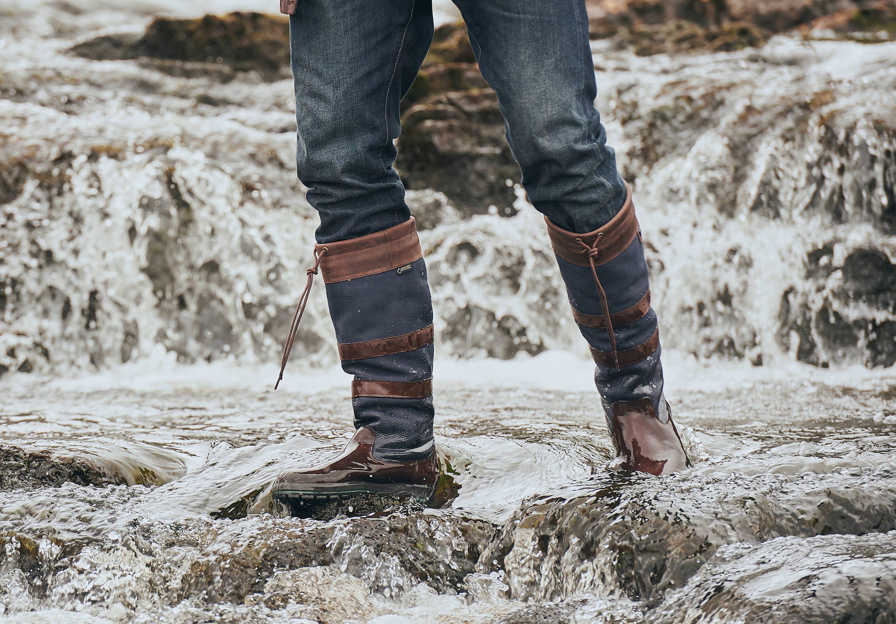 Brown navy boots hotsell