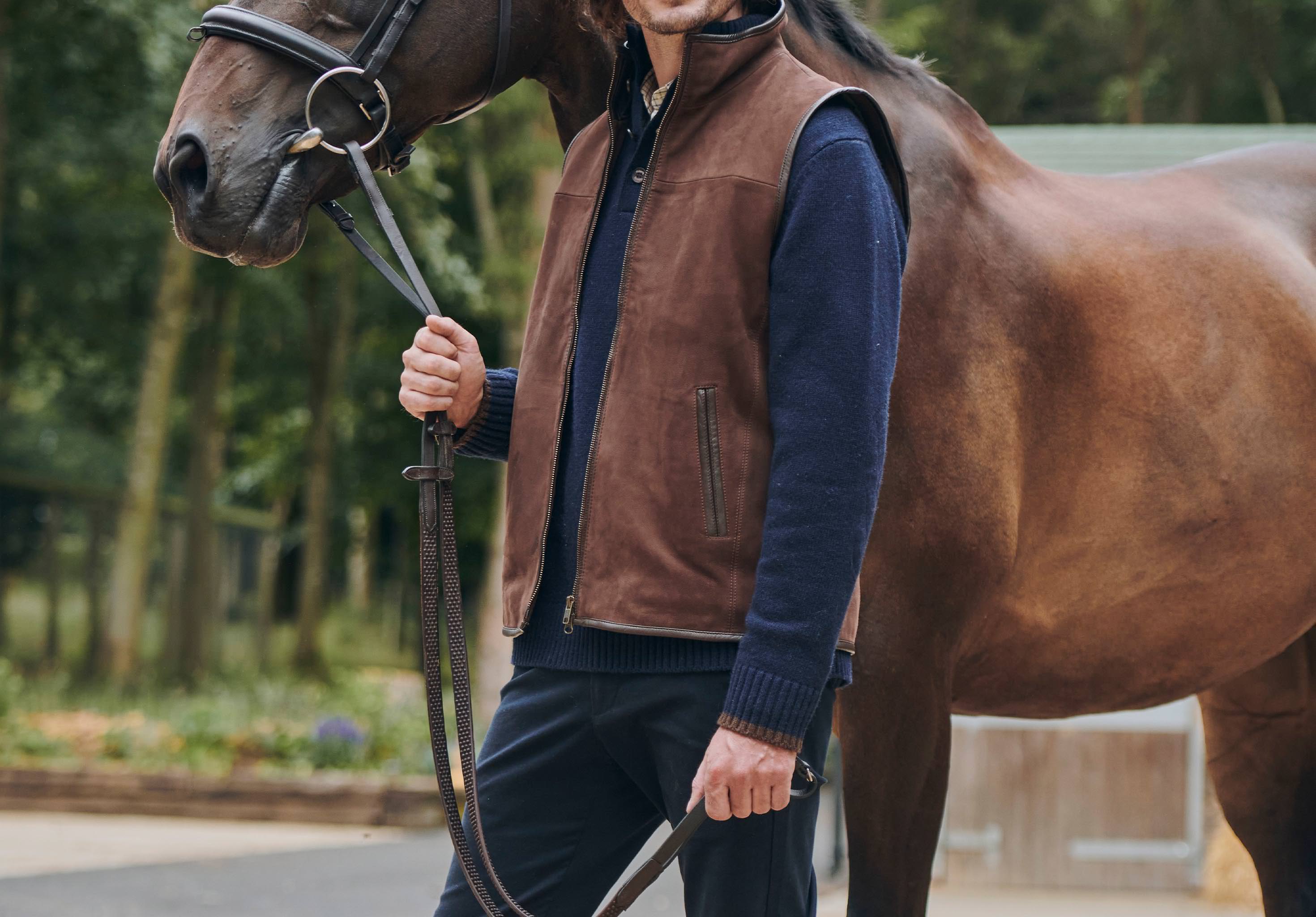 Leather gilets store