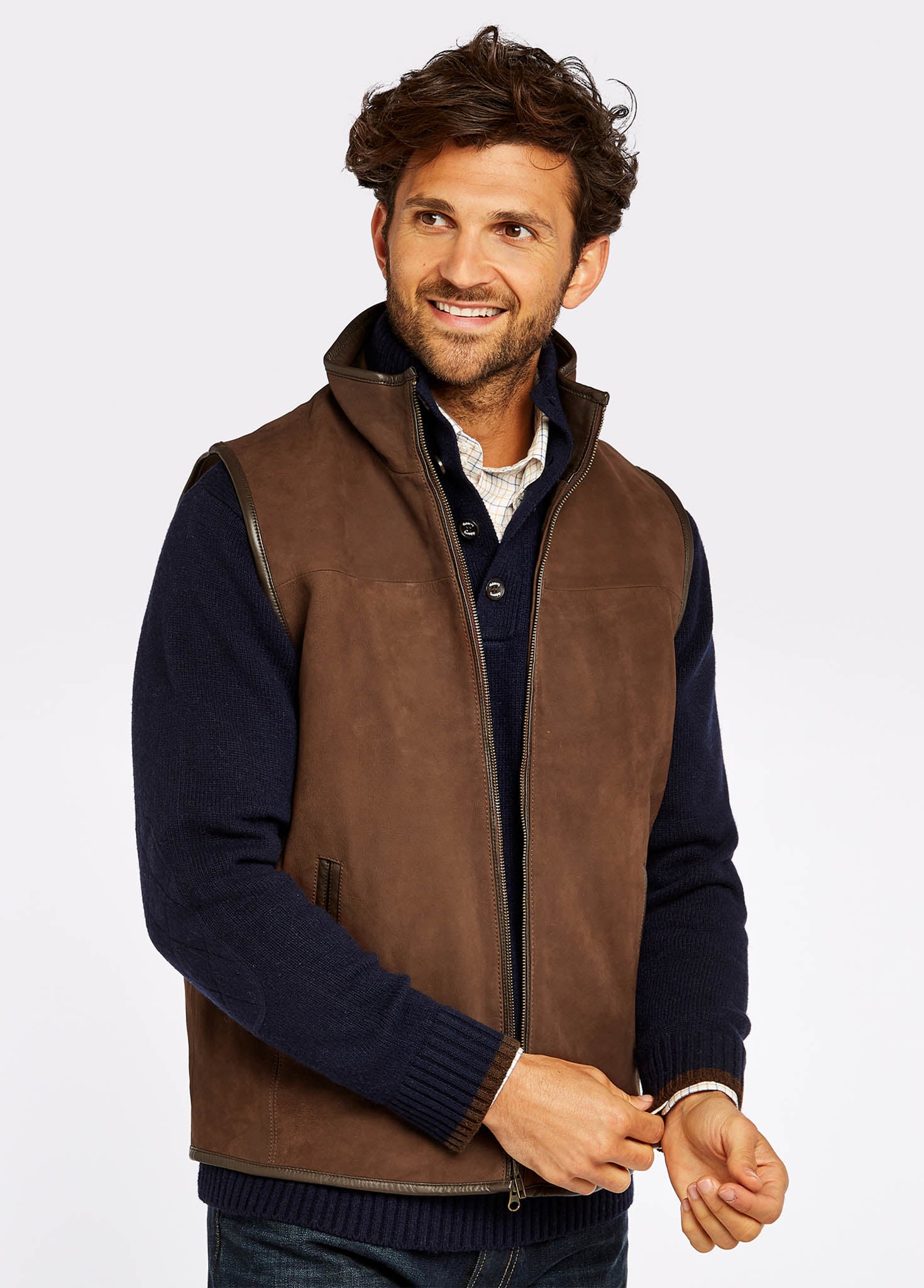 Dunhill Leather Gilet Walnut