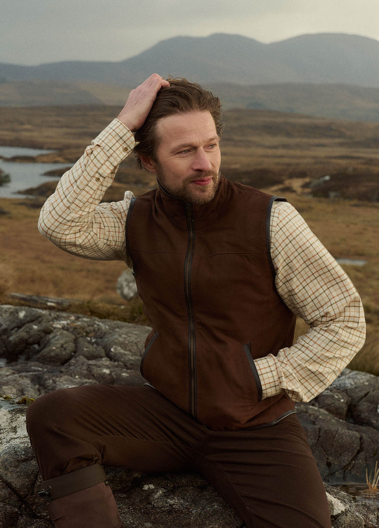 Dunhill Leather Gilet - Walnut