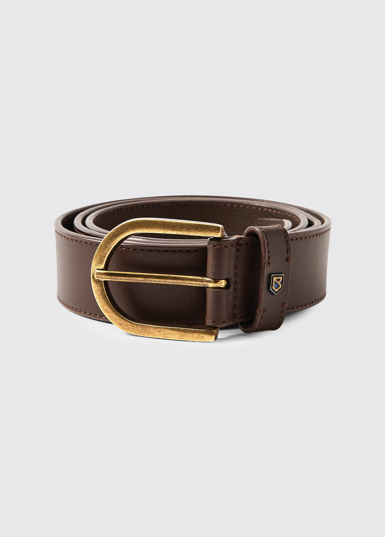 Porthall Mens Leather Belt - Brown