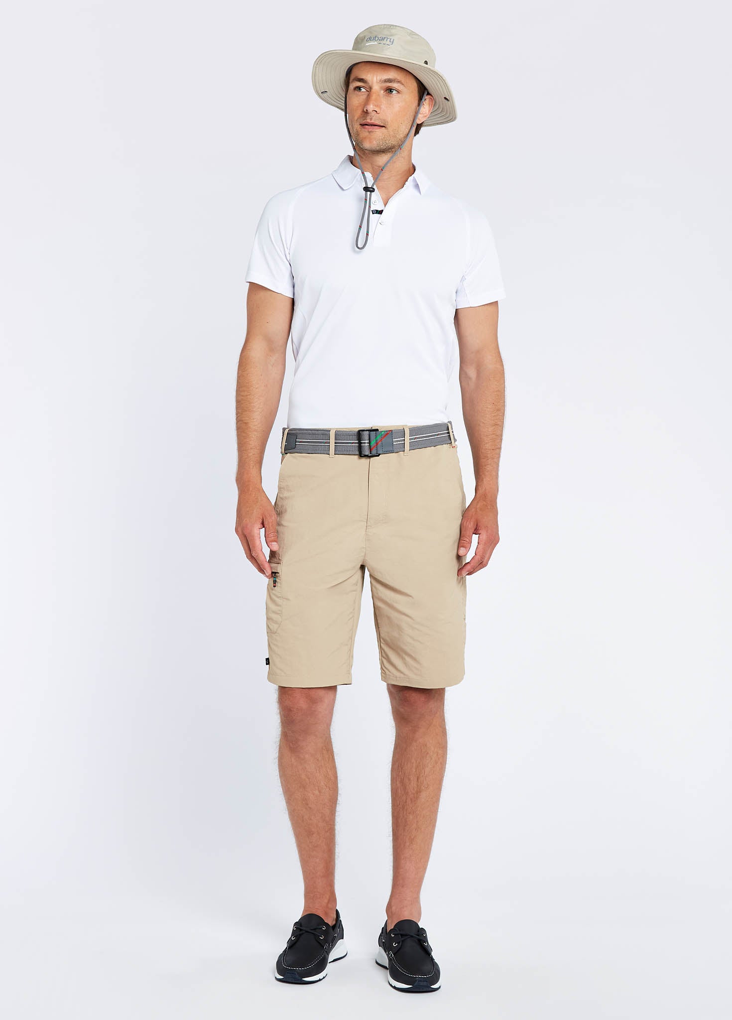 White polo khaki shorts sales