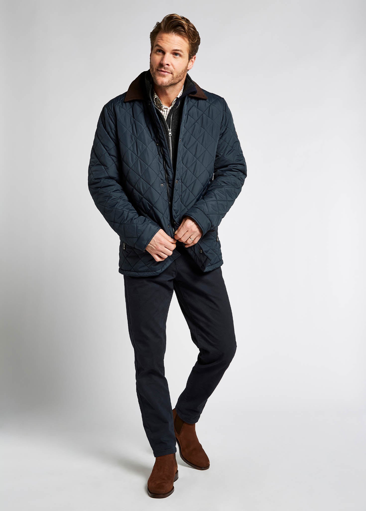 Mountusher Quilted Jacket Navy - Main Image