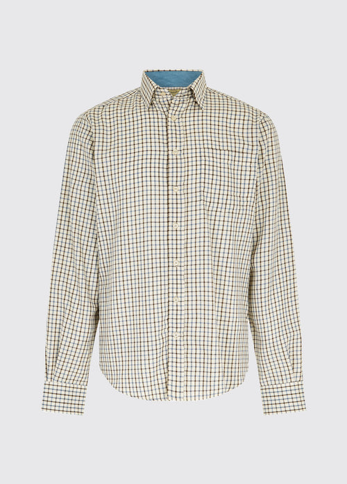 Connell Tattersall Check Shirt - Slate Blue