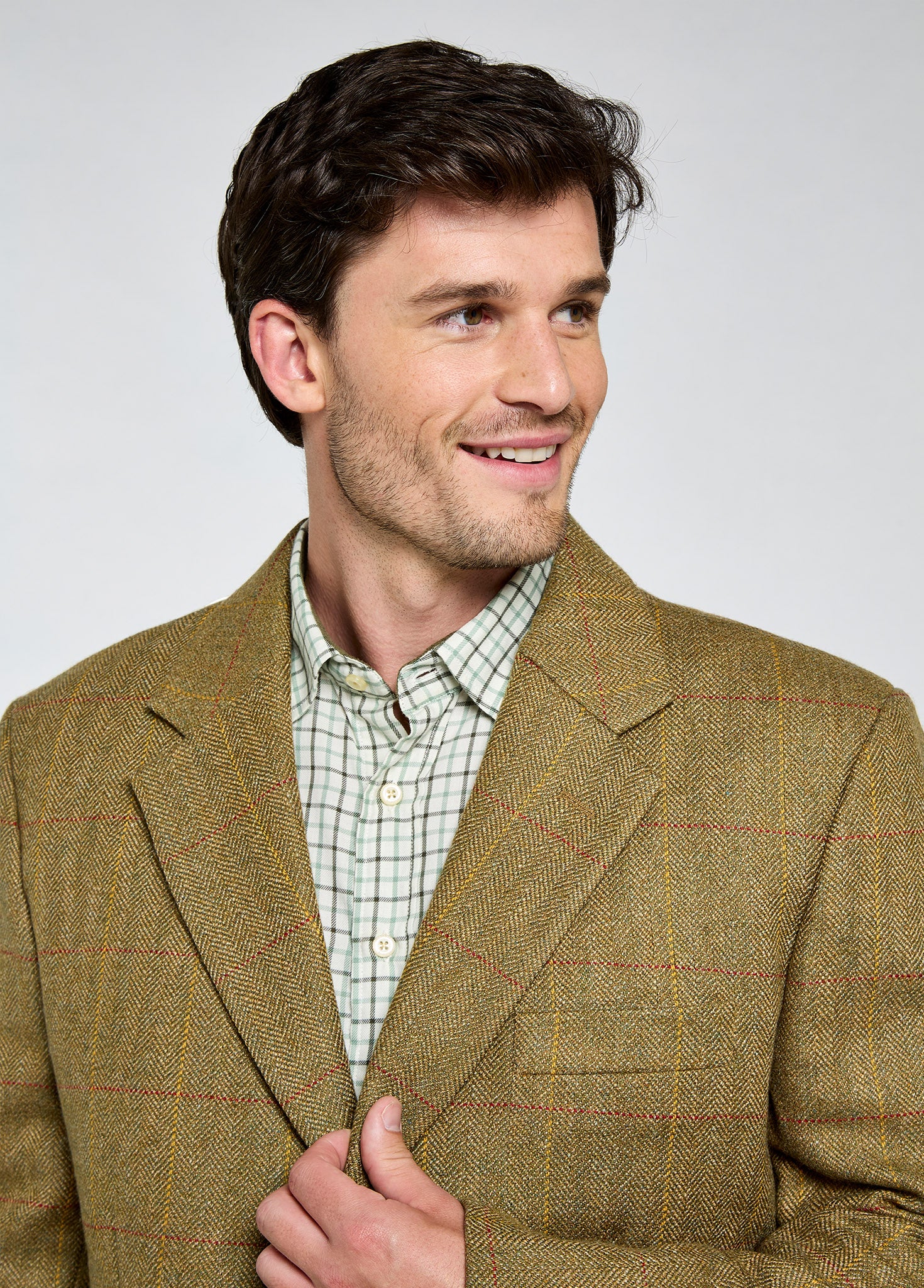 Ashmeadow Men's Three Button Tweed Jacket Elm
