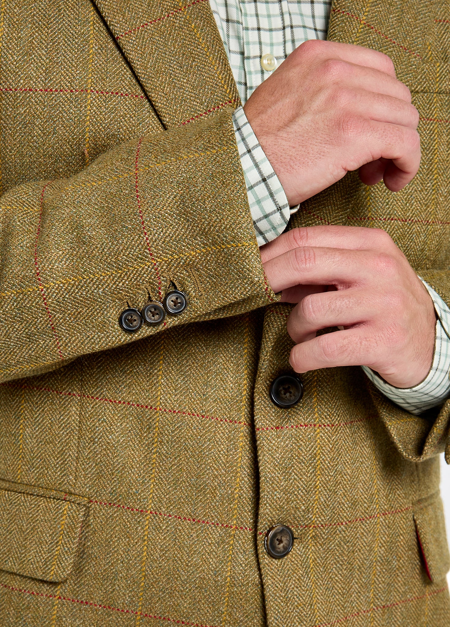 Whiteoak Men's Two Button Tweed Jacket - Elm