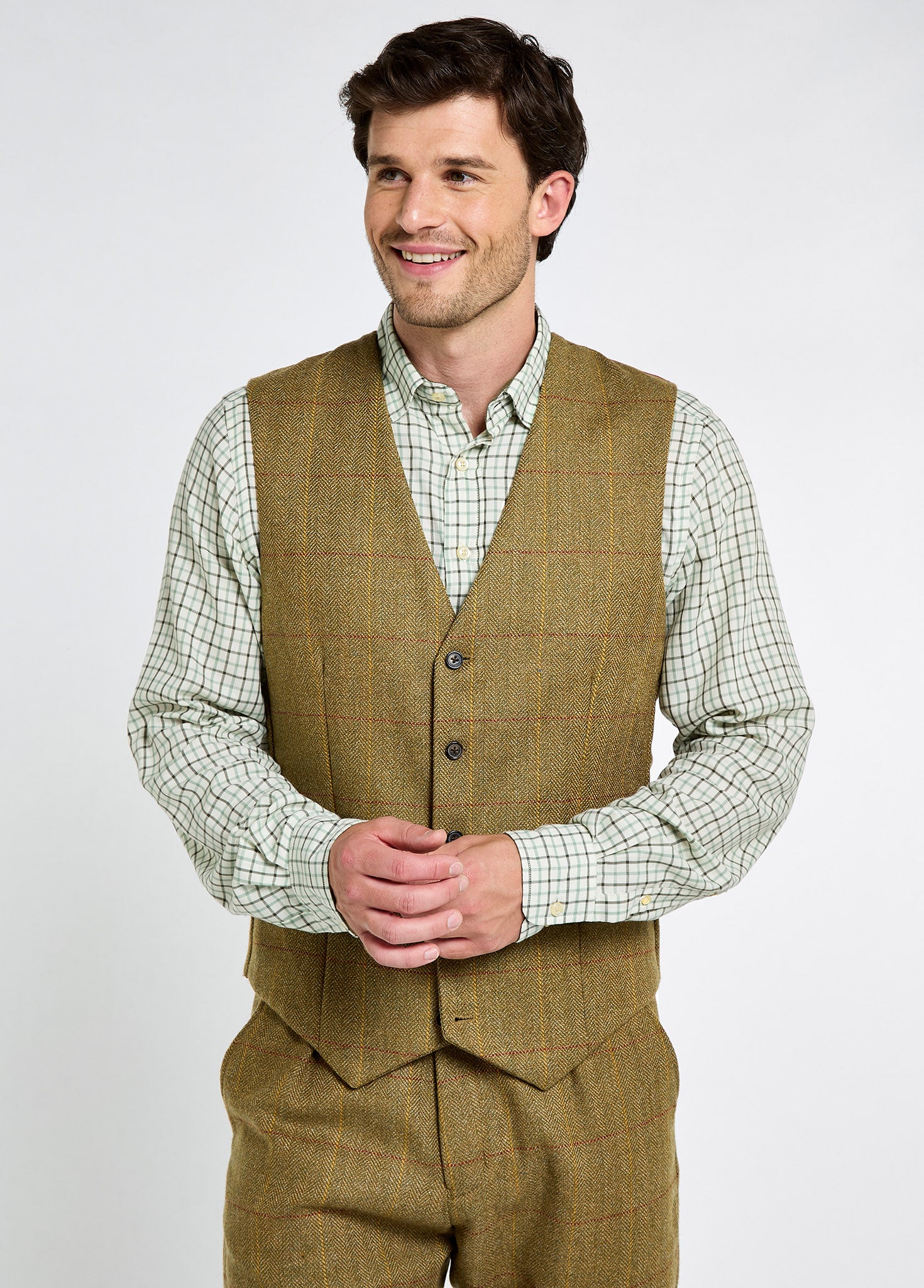 Redwood Men's Tweed Waistcoat - Elm