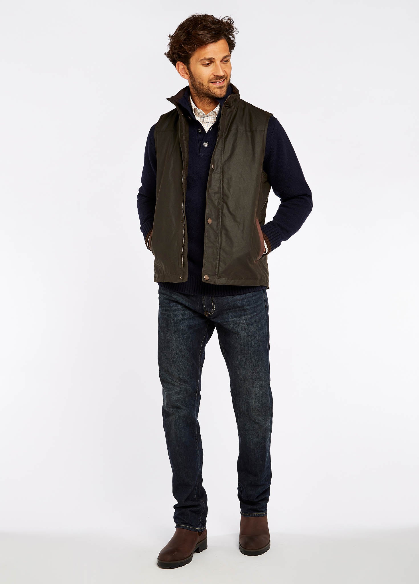 Mayfly Wax Gilet Olive