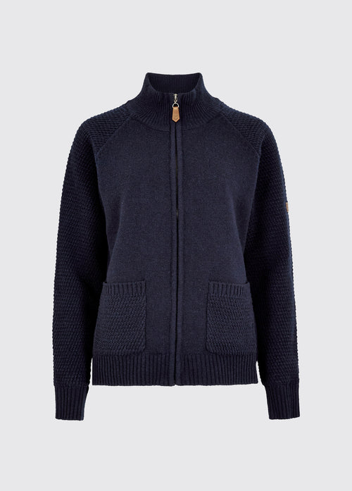 Morton Women's Full-Zip Woollen Knit - Navy