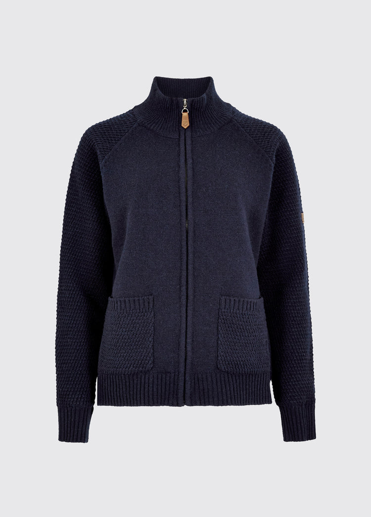 Morton Women's Full-Zip Woollen Knit - Navy