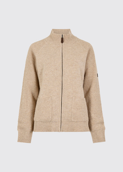 Morton Women's Full-Zip Woollen Knit - Oat