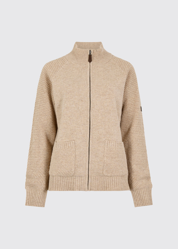 Morton Women's Full-Zip Woollen Knit - Oat