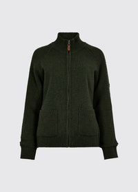 Morton Women's Full-Zip Woollen Knit - Olive