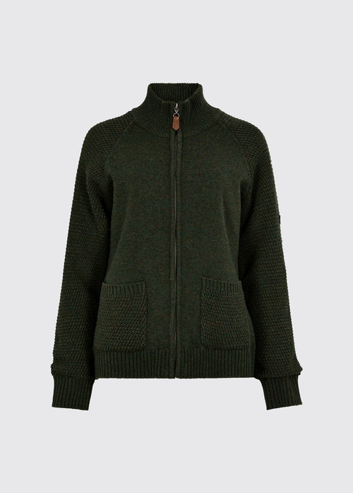 Morton Women's Full-Zip Woollen Knit - Olive
