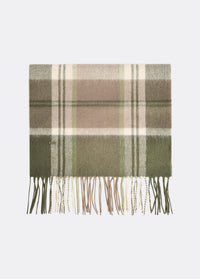 New Ross Check Pattern Scarf - Dusky Green
