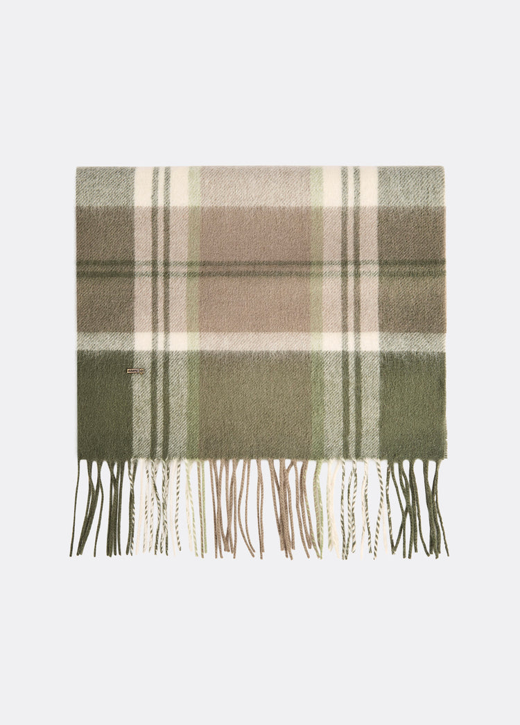 New Ross Check Pattern Scarf - Dusky Green