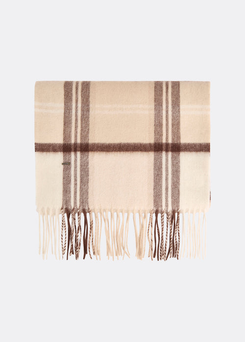 New Ross Check Pattern Scarf - Oat
