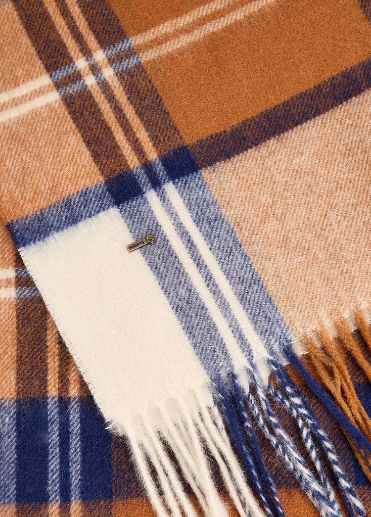 New Ross Check Pattern Scarf - Ochre