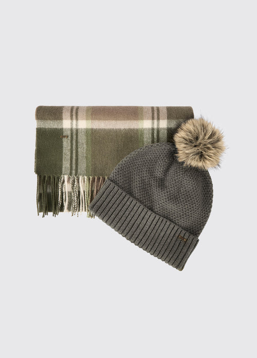 Newbawn Hat And Scarf Gift Set - Dusky Green