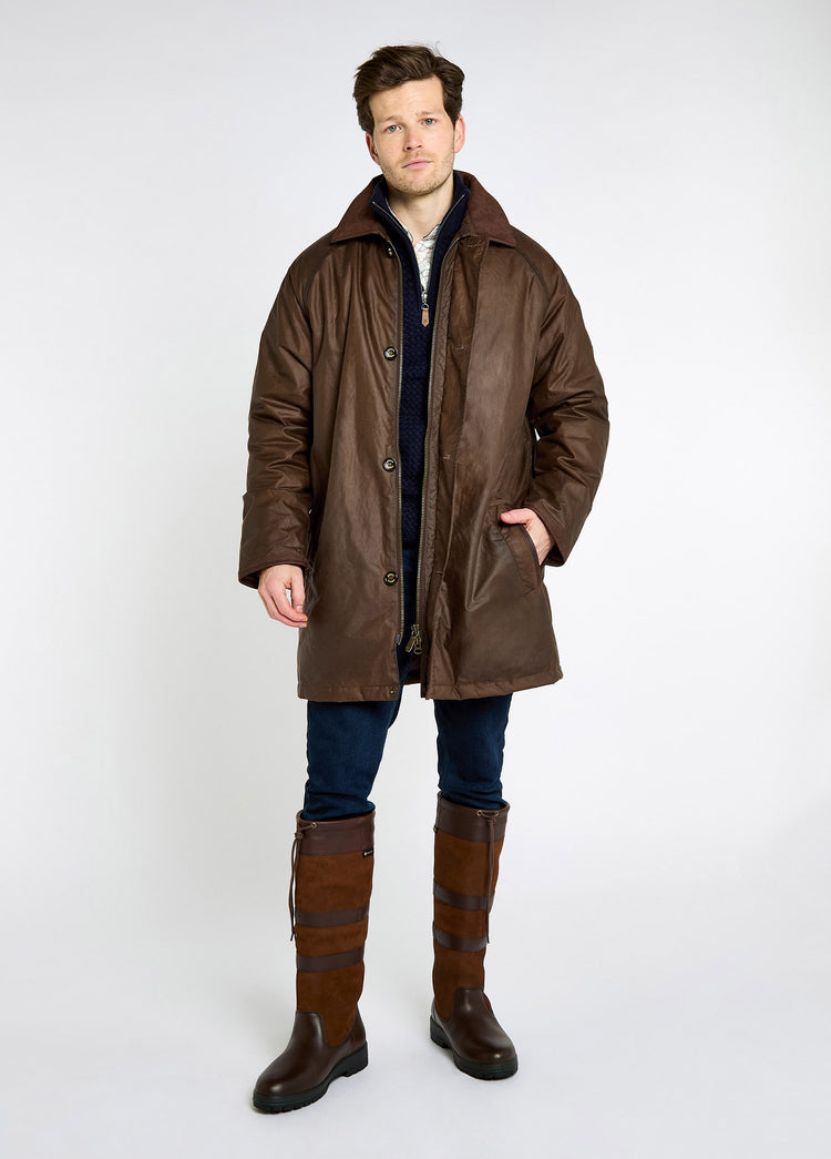 Prospect Men's wax cotton coat - Café